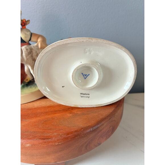 Western Germany Boy & Girl Lambs Figurine Pair Hummel-Style Pastoral Set set 2 - Picture 9 of 10